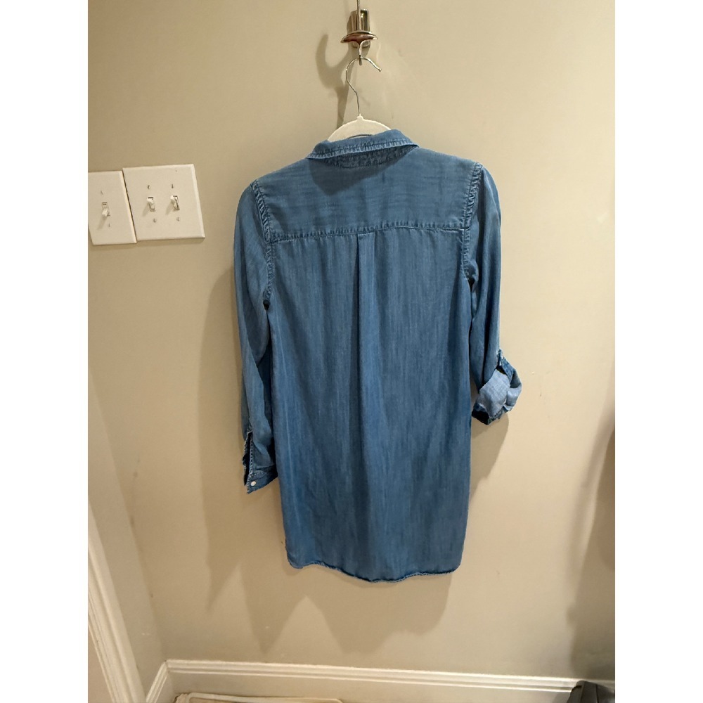 LOFT Chambray Shirt Button Down Long Sleeve Casual‎ Dress Size Small